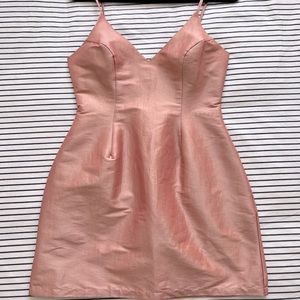 Barbie-like coral cocktail dress